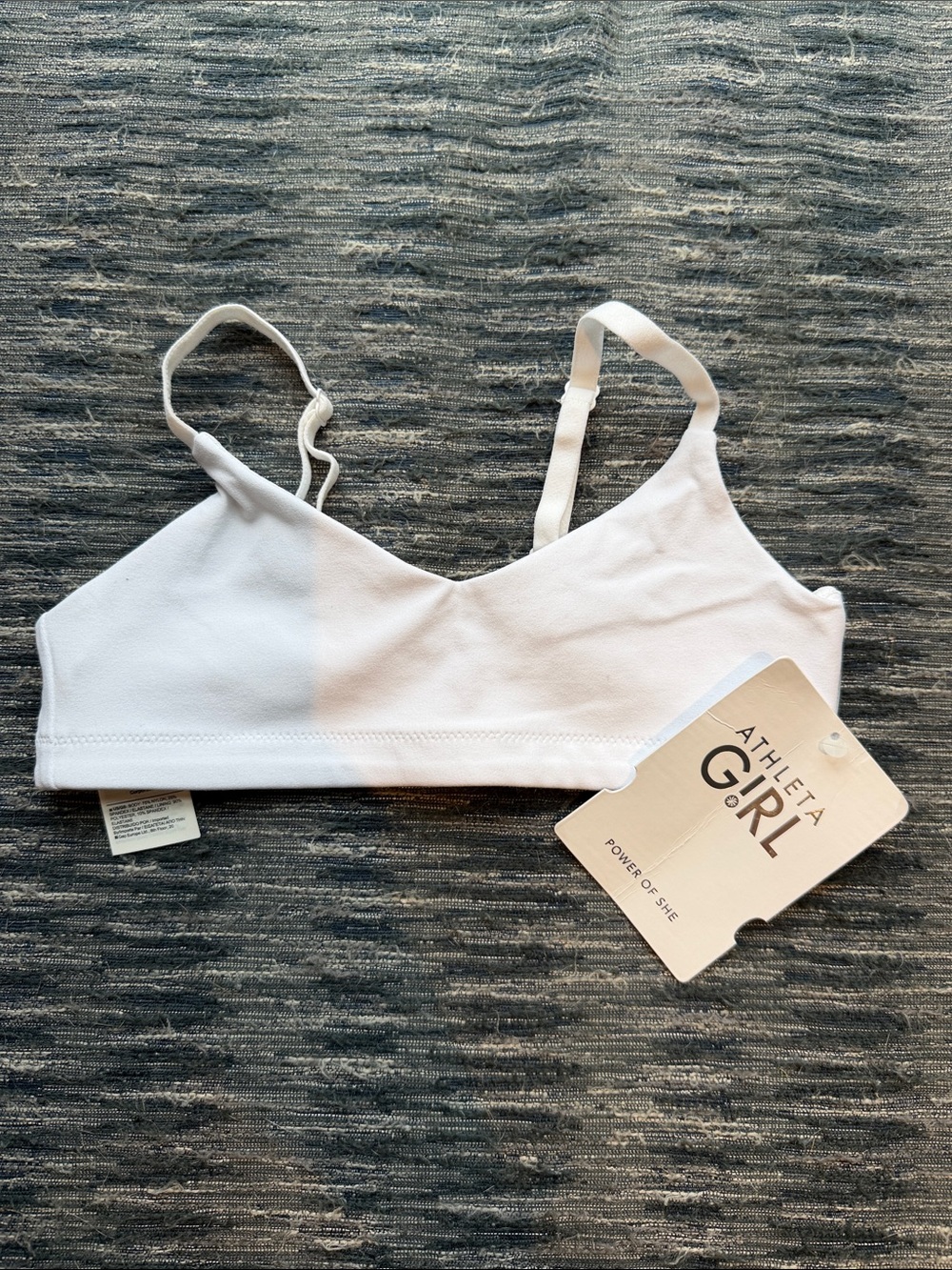Athleta White Seamless Bralette with Adjustable Straps sports bra for girls